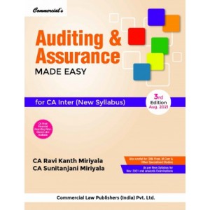Commercial's Auditing & Assurance Made Easy for CA Inter November 2021 Exam [New Syllabus] by CA. Ravi Kanth Miriyala, CA. Sunitanjani Mariyala